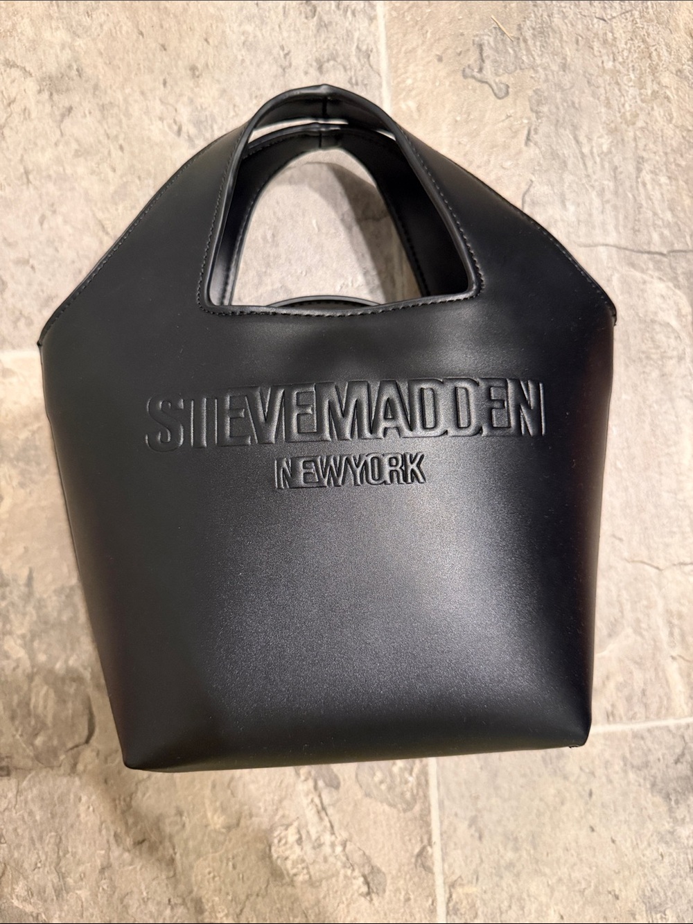 Steve Madden Black Embossed Handle Tote